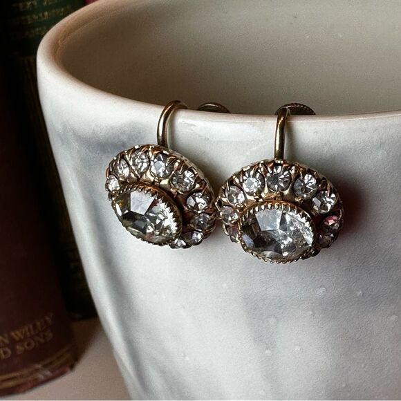 Vintage Vargas Rhinestone Screw Back Earrings vintage rhinestone earring regency - Picture 5 of 14
